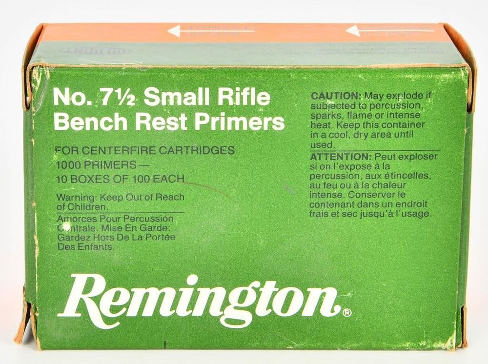 Lot 206: 1000 Ct Of Remington #7 1/2 Small Rifle Primers