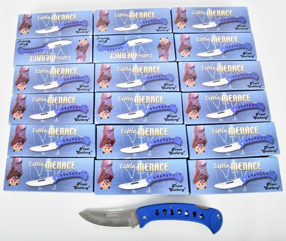 Lot 230: Lot of 18 New Frost Cutlery Little Menace Knives