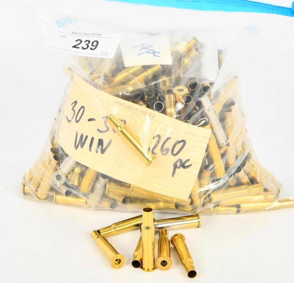 Lot 239: 287 Count of Cleaned and Deprimed .30-30 Win Brass
