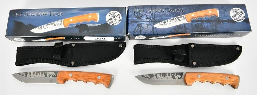 Lot 290: Lot of 2 New Frost Cutlery Mystic Buck Knives