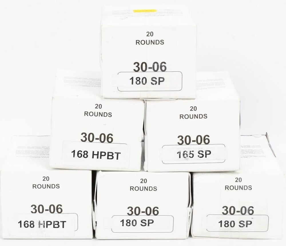Lot 334: 120 Rounds Of Reman .30-06 SPRG Ammunition