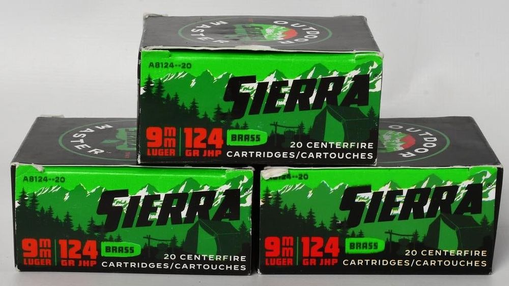Lot 349: 60 Rounds of Sierra Master 9mm Luger Ammunition