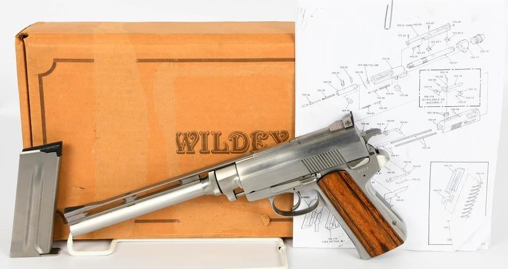 Lot 429: RARE Wildey Survivor Semi Auto Pistol .45 Win Mag
