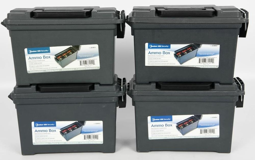 Lot 431: Lot of Four Plastic Ammo Cans by Bunker Hill