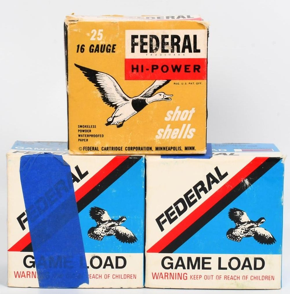 Lot 442: 59 Rounds of Federal 16 Ga Plastic Shotshells