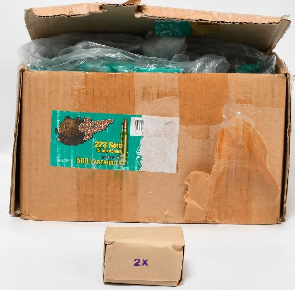 Lot 452: 500 Rounds Of Brown Bear .223 Rem Ammunition