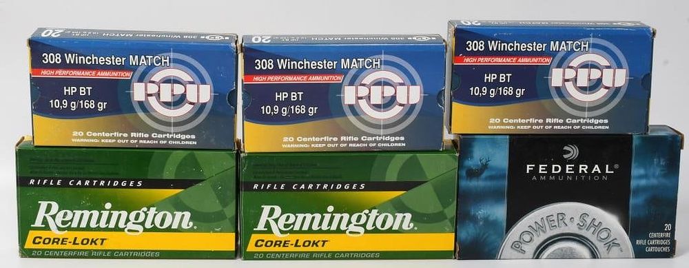 Lot 460: 50 Rds Of .308 Win Ammo & 70 Empty Brass Casings