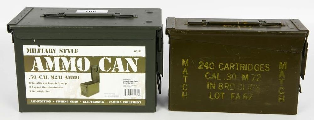 Lot 491: Lot of Two Military Metal Ammo Cans