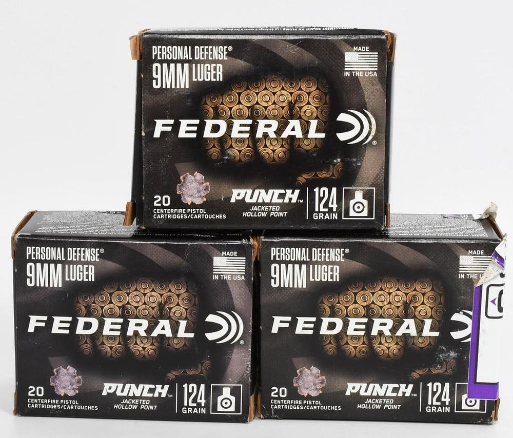 Lot 583: 60 Rds Federal Personal Defense 9mm Luger Ammo