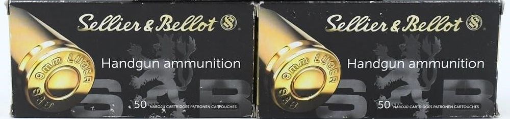 Lot 589: 100 Rounds of Sellier & Bellot 9mm Luger Ammo
