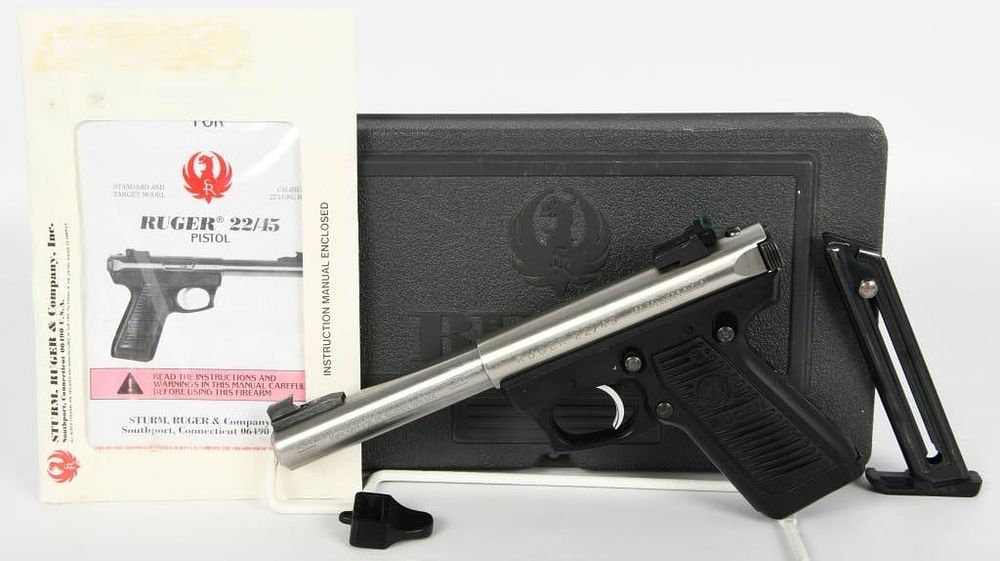 Lot 1050: Ruger 22/45 Target Semi Auto Pistol .22 LR