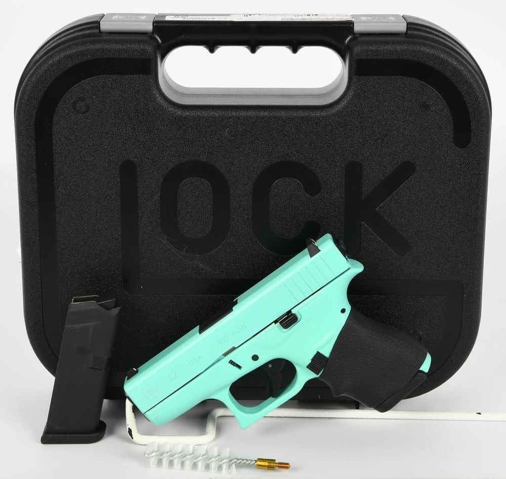Lot 1056: Glock 42 Tiffany Blue Semi Auto Pistol .380 ACP