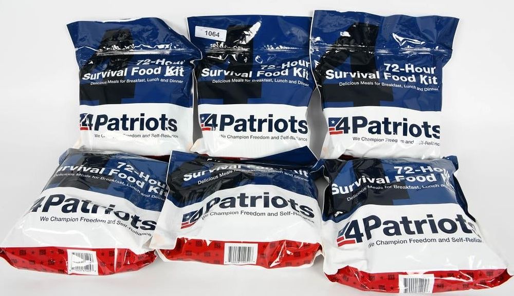Lot 1064: 6 Packs of 4Patriots 72-Hour Survival Food Kits