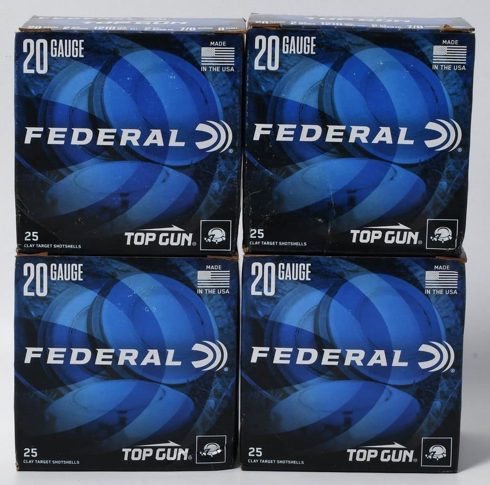 Lot 1105: 100 Rounds Of Federal Top Gun 20 Ga Shotshells