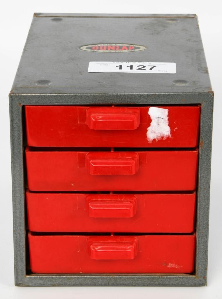 Lot 1127: vtg Dunlap 4 Drawer Organizer for Gunsmithing part