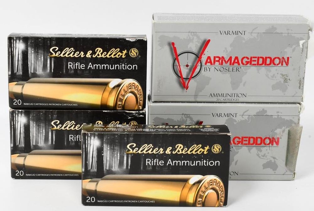 Lot 1147: 73 Rounds of .222 Rem Ammo & 26 Brass Casings