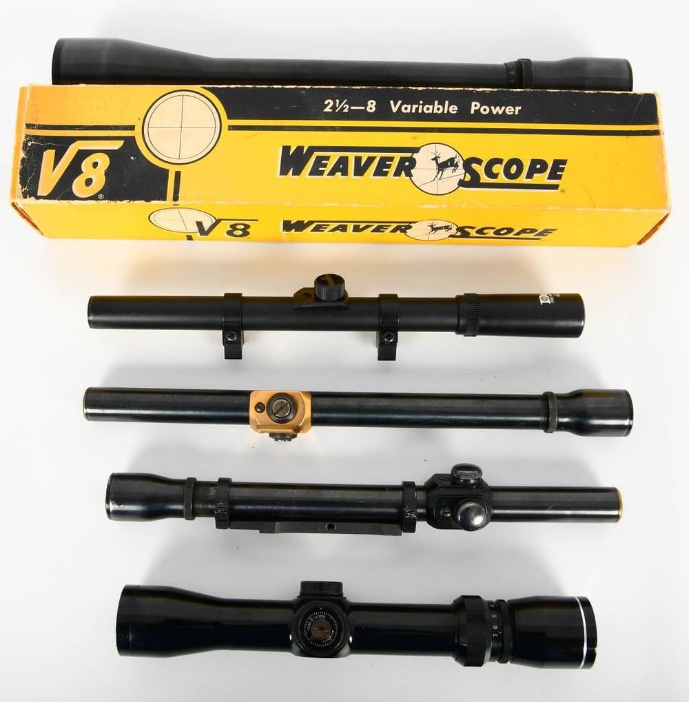 Lot 1157: 5 various Scopes; Weaver, TCA, Daisy, Jc Higgins