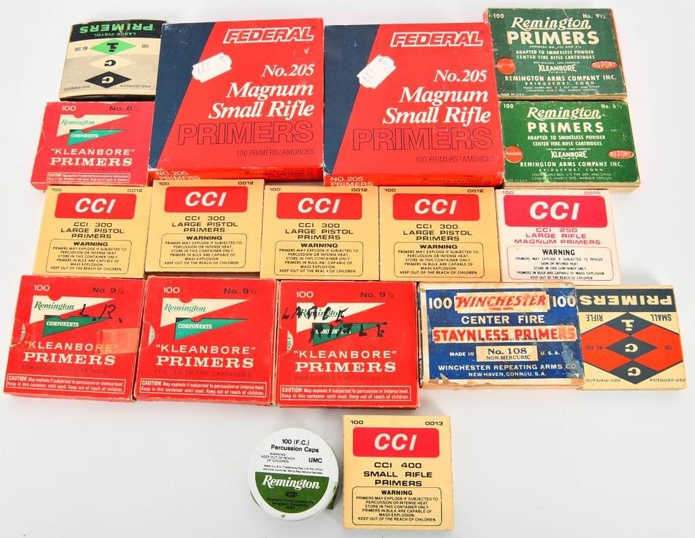 Lot 1175: Large Selection of Various Size Reloading Primers