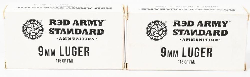 Lot 1192: 100 Rds Of Red Army Standard 9mm Luger Ammo
