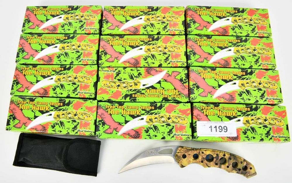 Lot 1199: Lot of 12 New Frost Cutlery The Hawk Knives