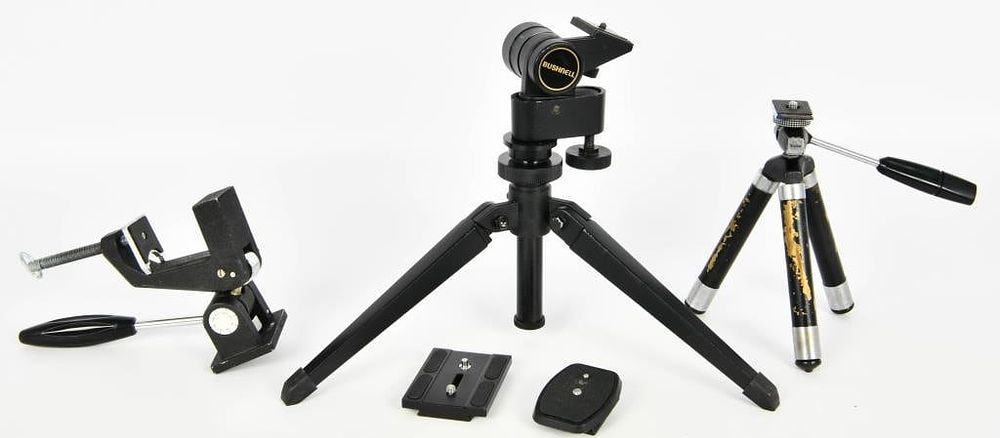 Lot 1277: 3 Various Size Spotting Scope / Binocular Stands