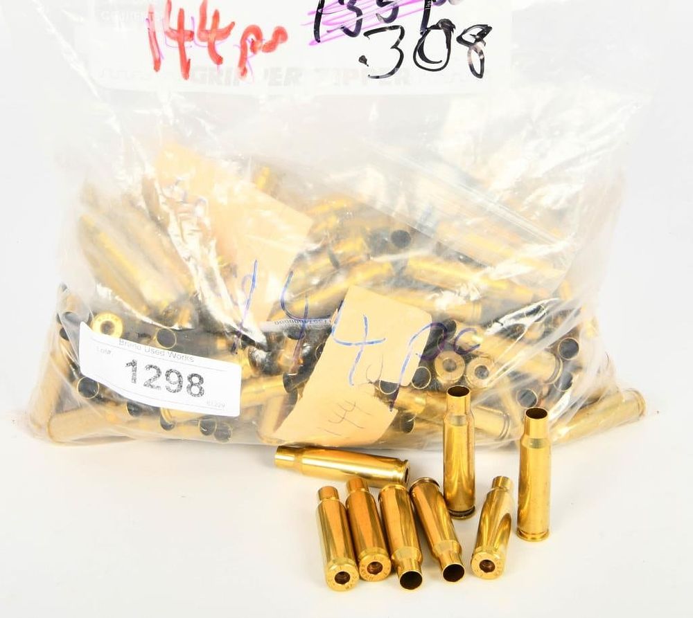 Lot 1298: 183 Count of Cleaned and Deprimed .308 Brass