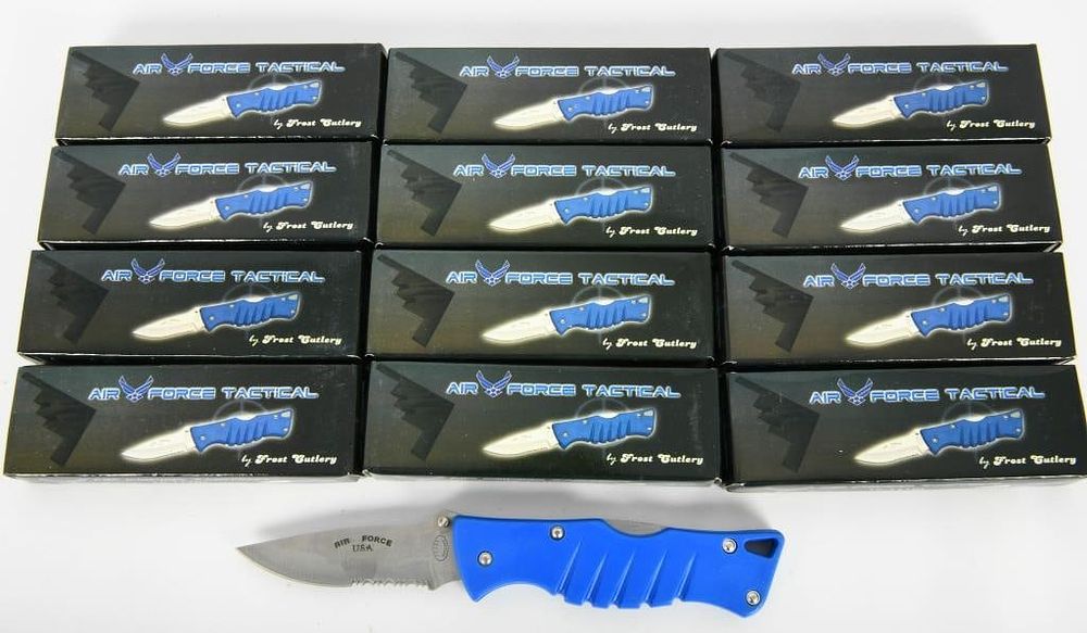 Lot 1319: Lot of 12 New Frost Cutlery Air Force Knives