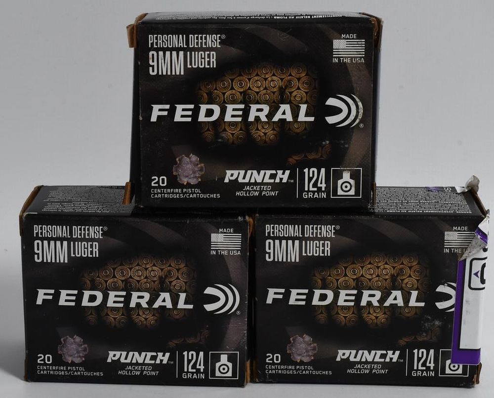 Lot 1342: 60 Rds Federal Personal Defense 9mm Luger Ammo