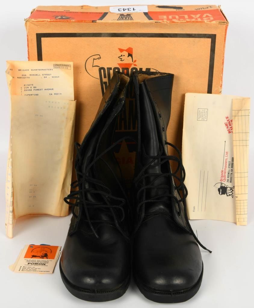 Lot 1343: Brand New Vintage Georgia Leather Boots Mens 9.5