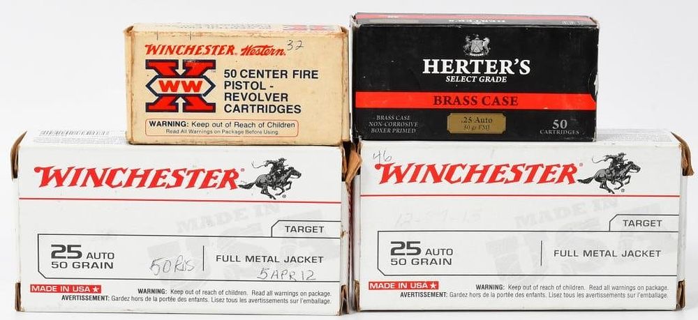 Lot 1357: Approx 178 Rounds Of Mixed .25 Auto Ammunition