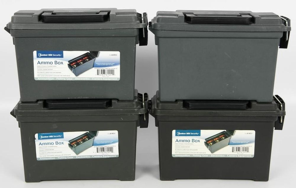 Lot 1370: Lot of Four Plastic Ammo Cans by Bunker Hill