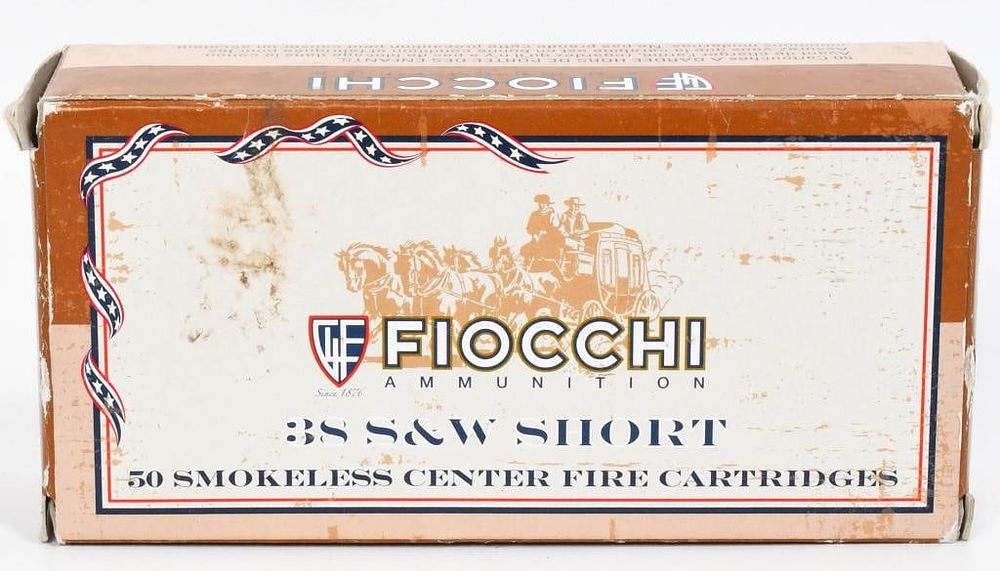 Lot 1393: 50 Rounds Of Fiocchi .38 S&W Short Ammunition
