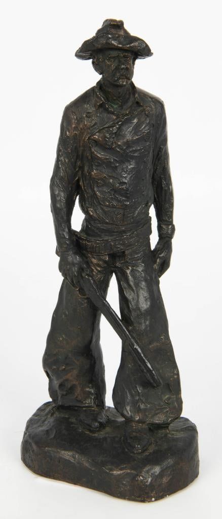 Lot 1394: Michael Garman Bronze Cowboy w/Rifle 1969