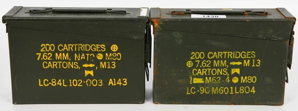 Lot 1430: Lot of Two Military Metal Ammo Cans