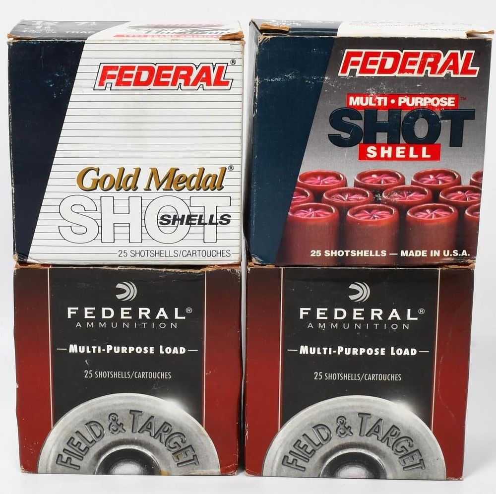 Lot 1465: 100 rds 12 gauge Plastic Shotshells Federal