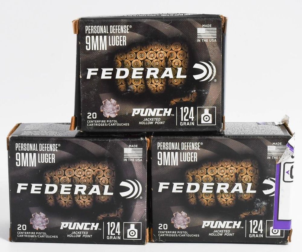 Lot 1522: 60 Rds Federal Personal Defense 9mm Luger Ammo