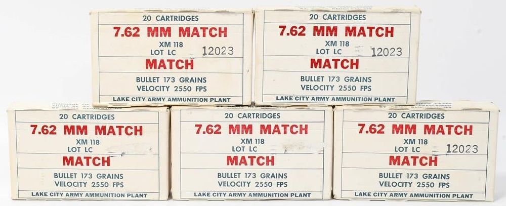Lot 1540: 100 Rds Of Lake City Match .308 Win Ammunition