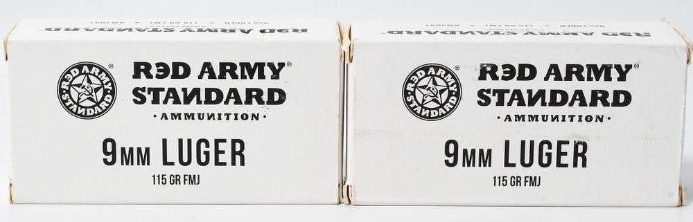 Lot 1582: 100 Rds Of Red Army Standard 9mm Luger Ammo