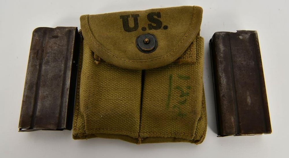 Lot 79: Lot of Two M1 Carbine Mags and Military Pouch