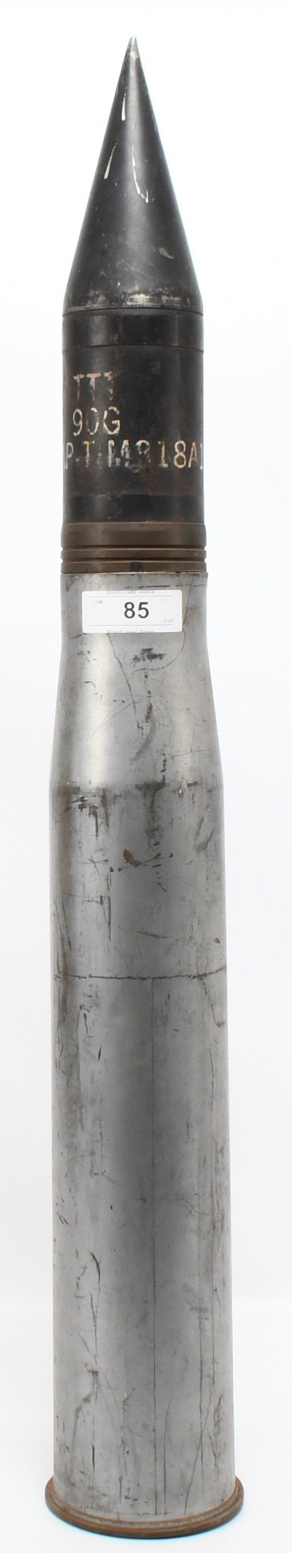 Lot 85: Inert 90mm M108B AP projectile and casing