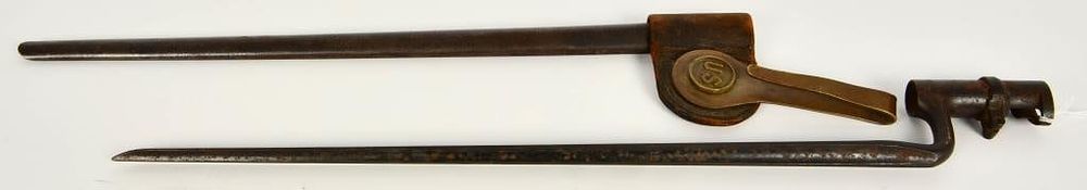 Lot 97: US M1873 Trapdoor Socket Bayonet w/ Scabbard
