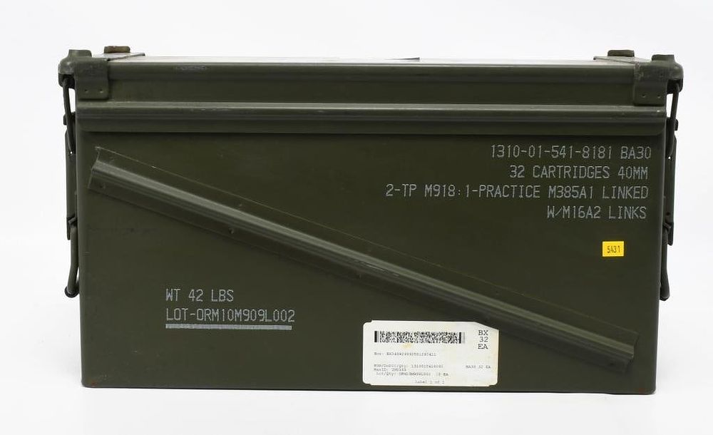 Lot 104: US Army 40mm Munitions Container OD Green