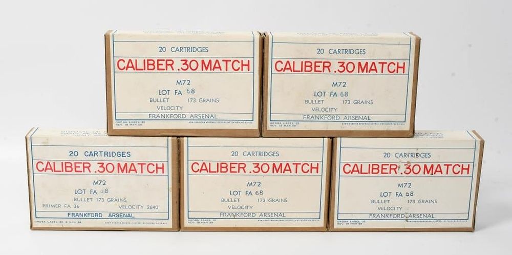 Lot 112: 100 Rounds Of Frankford M72 Match .30-06 Ammo