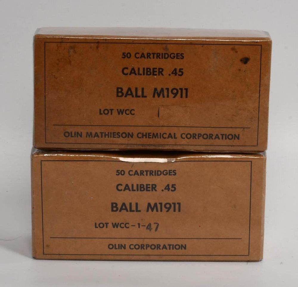 Lot 142: 100 Rounds Of Ball M1911 .45 Caliber Ammunition
