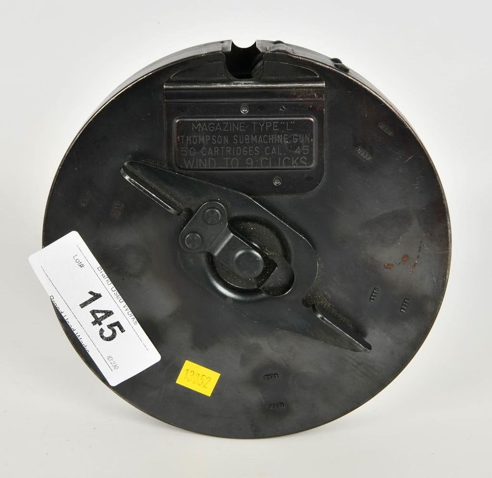 Lot 145: Crosby Co. Thompson Sub Gun Drum Magazine