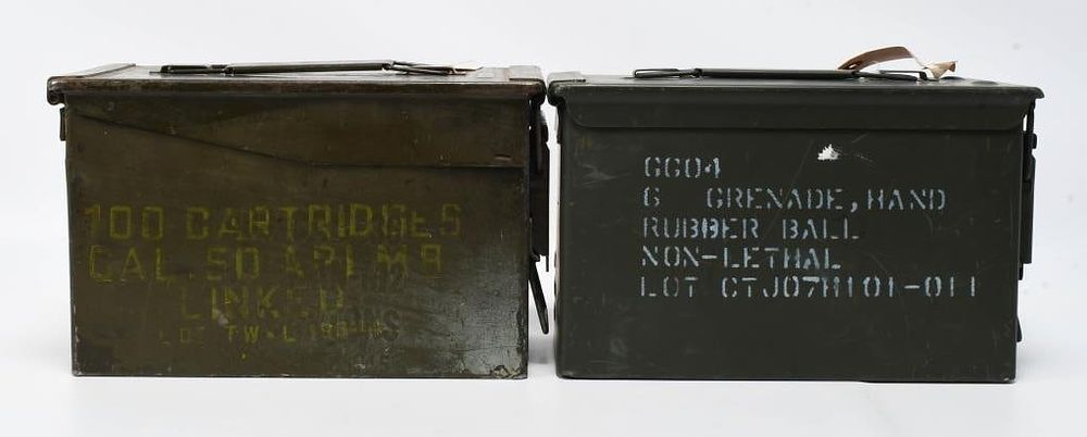 Lot 146: 2 Heavy Duty Metal Ammunition Cans