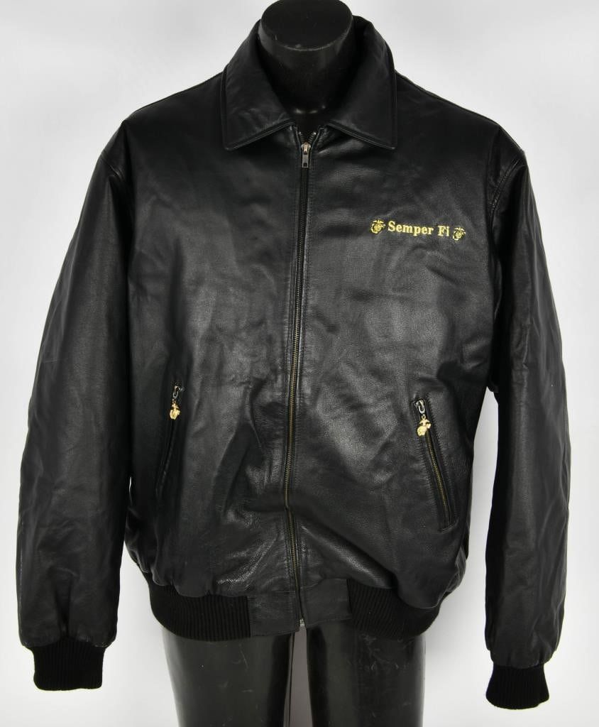 Lot 151: The Bradford Exchange Black Leather Jacket