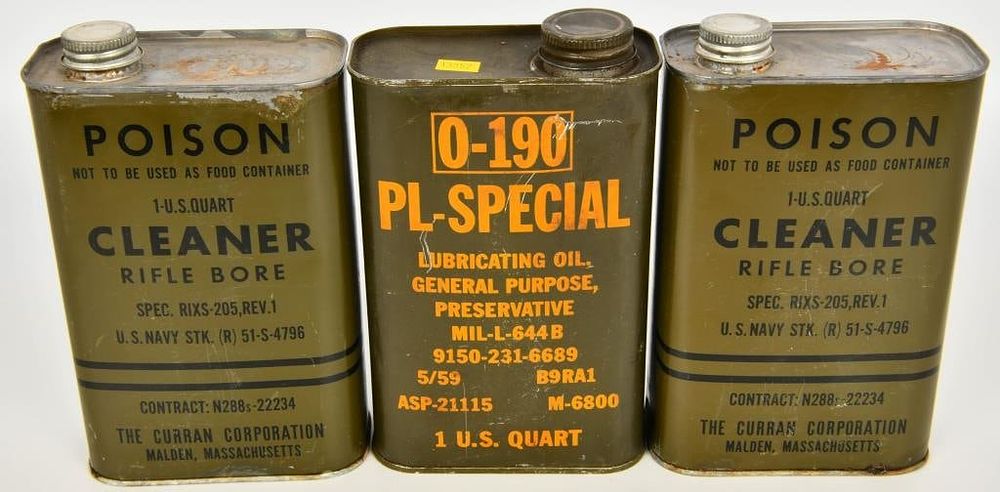 Lot 215: 3 Vintage 1 Quart Gun Cleaner Contains Full