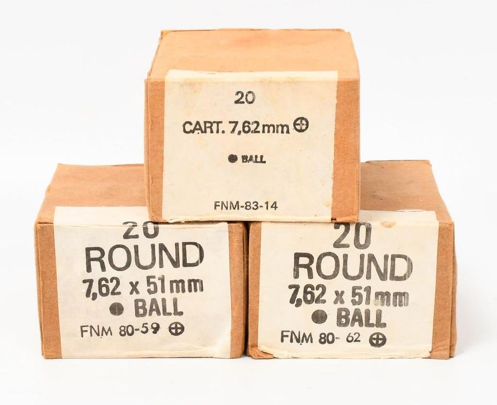 Lot 262: 60 Rounds of Nato FNM 80 7.62x51 (.308) Ammo