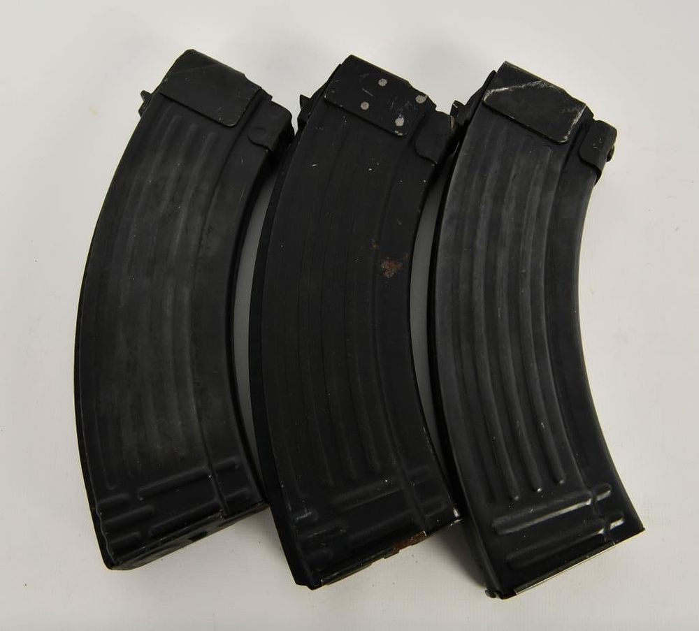 Lot 265: Lot of Three 30 Round AK-47 Metal Magazines